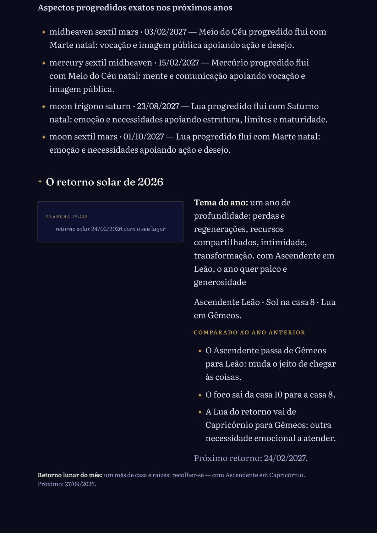 Progressões e o mapa do aniversário