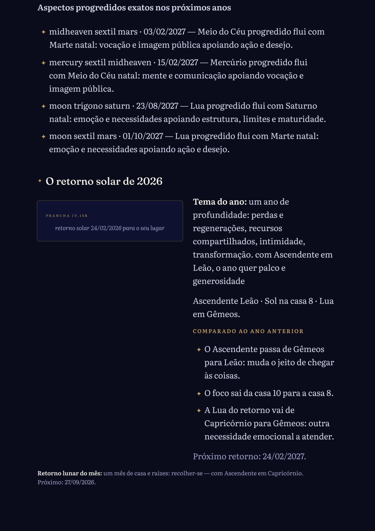 Progresiones y la carta del cumpleaños